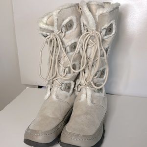 Girls Faux Suede and Fur Lace-up Winter Boots